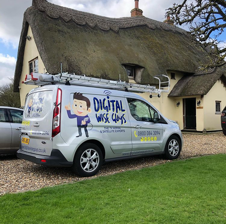 digital wise guys van outside cottage